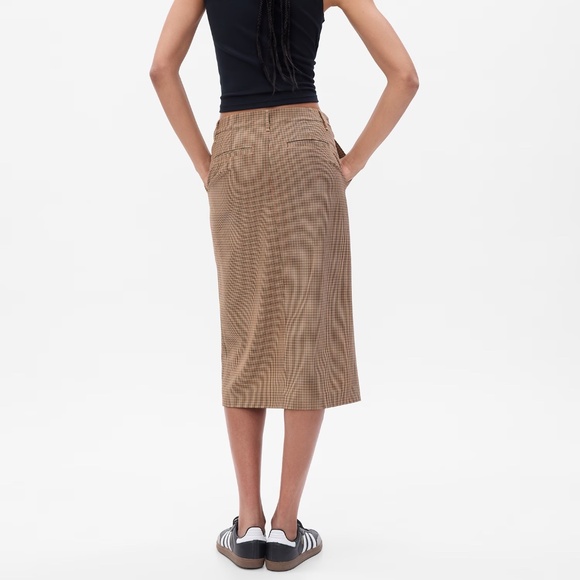 NWT Gap Checked High Rise Pencil Midi Skirt - Picture 2 of 8